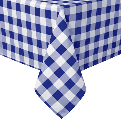 Hiasan Royal Blue Checkered Tablecloth Rectangle - Wrinkle Resistant, Stain Resistant and Waterproof Gingham Table Cloth for Kitchen, Dining and Picnic, 60 x 102 Inch