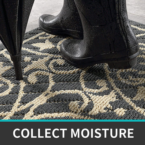 DEXI Door Mat Indoor Rugs for Entryway Floor Mats Inside Doormat Front Entrance Rug Entry Non Slip Washable,19.5"x31.5",Dark Gray