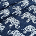 Lush Decor Navy Elephant Parade Throw Fuzzy Reversible Sherpa Blanket 60? x 50 White, 60 x 50