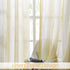 Central Park Sheer Yellow and White Stripe Farmhouse Curtains Boucle Linen Window Curtain Panel Pairs Yarn Dyed Woven 63 Inches Long for Living Room Bedroom 2 Pack Rod Pocket Rustic Living Panels