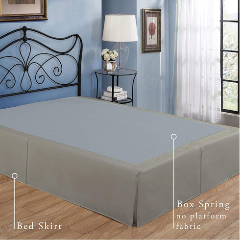 Levinsohn Bed Maker's Tailored Wrap-Around Bedskirt Never Lift Your Mattress Classic 14? Drop Length Pleated Styling, Twin, Soft Silver