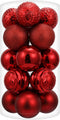 Blivalley 20ct Christmas Ball Ornaments 3.15" Shatterproof Christmas Decorations for Xmas Tree, Holiday, Wedding, Party Christmas Balls Set with Strings(3.15", Red)