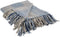 DII French Blue & Gray Houndstooth Plaid Throw, 50x60 with 2.5" Fringe