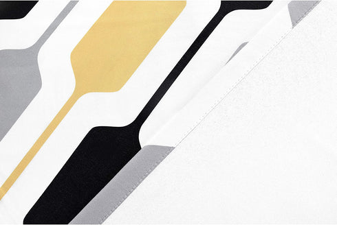 DriftAway Riley Geo Lined Window Curtain Valance Mid Century Geometric Pattern 2 Layers Rod Pocket 52 Inch by 14 Inch Plus 2 Inch Gold Black Gray