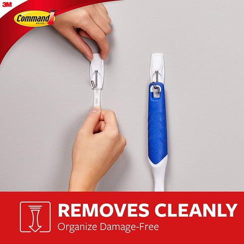 Command Medium Wire Toggle Hook Value Pack, White, 7-Hooks, 8-Strips, Organize Damage-Free