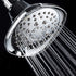 AquaDance, Chrome Hot Oval Square Style 6-setting High-Pressure Luxury Shower Head. Angle Adjustable, Solid Brass Connection Nut, Finish. Premium Quality Exclusive Showerhead from Top American