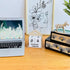 Wooden Calendar Block, Perpetual Desk Calendar, Date Block, for Desk, Office, Home Decor, 4.7x2.4x5.7 inches HOCHIZE