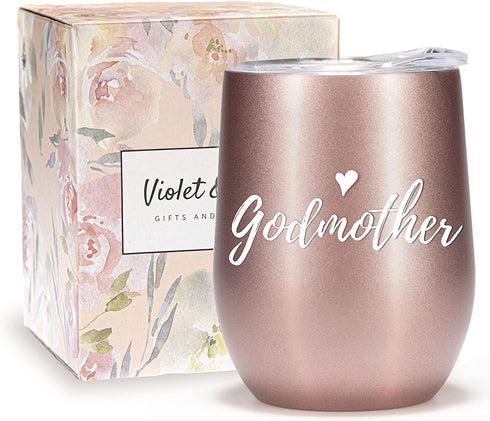 Lovely Godmother Gifts From Godchild 12oz Wine Glass Tumbler Godparent Proposal Announcement Gift Idea Perfect Baptism Keepsake Coffee Mug