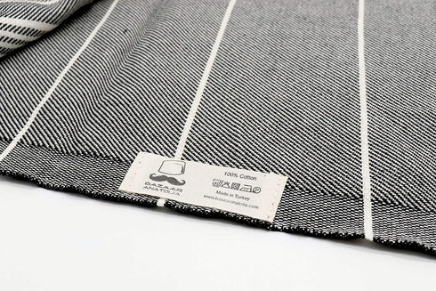 Bazaar Anatolia Stripe Turkish Beach Towel 100% Cotton Oversized 75x38 Large Boho Bath Towels Bathroom Sheets Gym Pool Quick Dry Sand Free (Black)