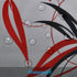 Floral Swirl Floral Shower Curtain with 12 Hooks, Flower Leaf Branches Interwoven Shower Curtain for Bathroom, Red and Grey Black Shower Curtain