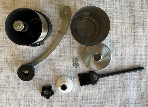 Manual coffee grinder - stainless steel conical ceramic burr coffee bean grinder for espresso and french press - portable for travel and camping - Adjustable hand crank for precision or coarse grind