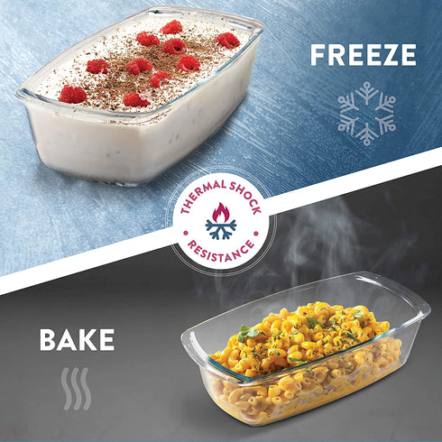 Superior Glass Loaf Pan With Cover - 2-Piece Meatloaf Pan With BPA-free Airtight Lids - Grip Handles for Easy Carry from Hot Oven To Table - Loaf Pans For Baking Bread, Cakes, Pasta.