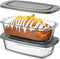 Superior Glass Loaf Pan With Cover - 2-Piece Meatloaf Pan With BPA-free Airtight Lids - Grip Handles for Easy Carry from Hot Oven To Table - Loaf Pans For Baking Bread, Cakes, Pasta.