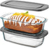 Superior Glass Loaf Pan With Cover - 2-Piece Meatloaf Pan With BPA-free Airtight Lids - Grip Handles for Easy Carry from Hot Oven To Table - Loaf Pans For Baking Bread, Cakes, Pasta.