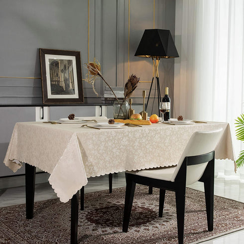 Hosonson Vinyl PU Rectangle Table Cloth 60x84 Inch - Easy Care Waterproof Oil-Proof Stain Proof Decoration Tablecloth - Reusable Wipable Heavy Duty Table Cover