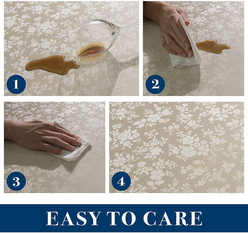 Hosonson Vinyl PU Rectangle Table Cloth 60x84 Inch - Easy Care Waterproof Oil-Proof Stain Proof Decoration Tablecloth - Reusable Wipable Heavy Duty Table Cover