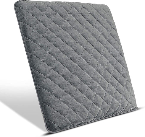 COMFORTANZA Chair Seat Cushion - 16x16x1.6 Memory Foam Square Thin Non-Slip Pads for Kitchen, Dining, Office Chairs and Car Seats - Comfort and Back Pain Relief - Medium Firm - Gray