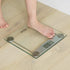 Escali E184 Extra Large Clear Glass Bathroom Body Scale, Traditional Square Sleek Design, LCD Digital Display, 400lb Capacity, Clear, 11.8 x 11.8 x 1 in