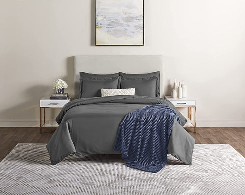Nestl Throw Blanket for Couch - Cozy Fleece Blanket Throw, Warm Fuzzy Blankets and Throws for Sofa, Fleece Throw Blankets, Navy Soft Blanket, Lightweight Cut Plush Blanket 50x60 inches