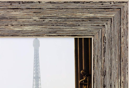 Kiera Grace Emery Resin Unique Farmhouse Picture Frame, 5" x 7", Weathered Grey