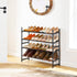 Tajsoon 2-Tier Stackable Shoe Rack Organizer, Expandable & Adjustable Metal Iron Shoes Storage for Entryway Doorway, Black