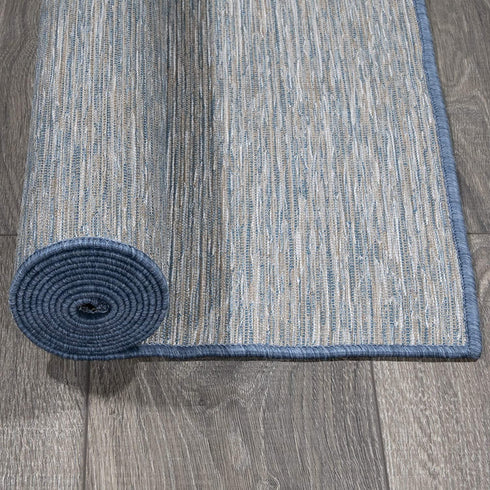 Ottomanson Sundance Collection Indoor/Outdoor Reversible Runner Rug, 2'7" x 7', Blue