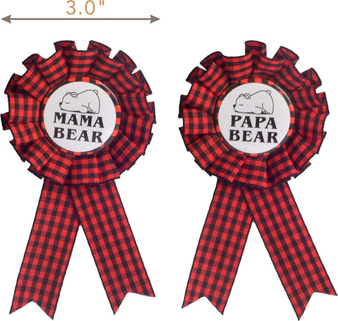 Lumberjack Welcome Baby Baby Shower Decoration, Buffalo Plaid Baby Shower, Timber Plaid Baby Shower, Jute Burlap Baby Shower Party Decor, Buffalo Timber Plaid Party Decoration, Mama Papa Bear Sashes and Elegant Badges Pin for Baby Shower Decor, Lumberjack