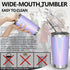 Aikico 20oz Tumbler with Lids, Vacuum Insulated Double Wall Travel Tumbler, Insulated Coffee Mug with Straws, Stainless Steel Tumbler Mug for Cold Drink and Hot Tea, Rainbow Lavender Purple