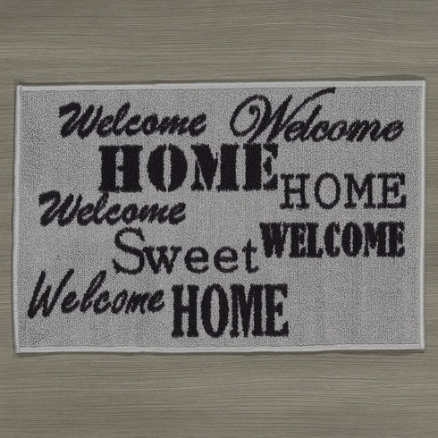 Ottomanson Doormat Collection Rectangular Sweet Home Doormat, 20" x 30", Grey