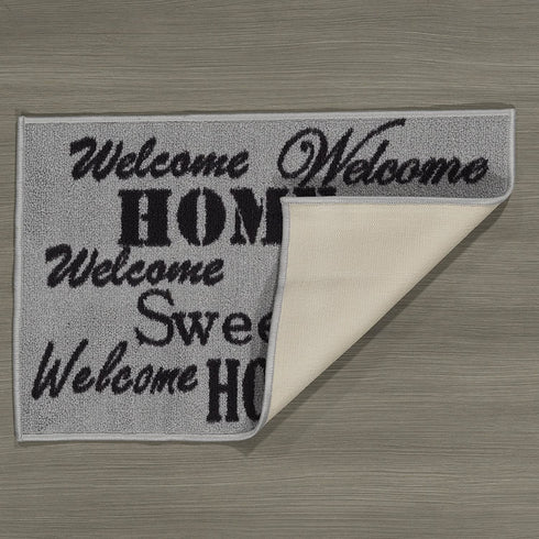 Ottomanson Doormat Collection Rectangular Sweet Home Doormat, 20" x 30", Grey