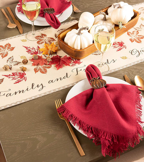 DII Fall Basics Collection Tabletop, Reversible Table Runner, 14x72, Gather Together Print