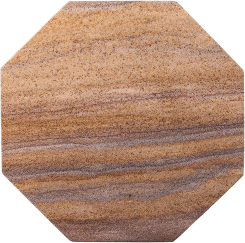 Marbco Sandstone Water Absorbent Hand Crafted Octagon Coasters for Drinks- Set of 4 - 4 inches Wide Thirsty Stone bar/Drink Coasters Made from Real Solid Stone (Without Holder, Set of 4)