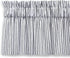Cackleberry Home Black and White Ticking Stripe Valance Curtain Woven Cotton Lined (54 W x 17 L)