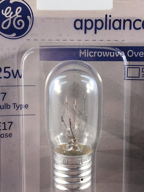 GE 10692 Appliance Microwave Oven Replacement Bulb, 25 Watt, T7, E17 Base, 6 Pack
