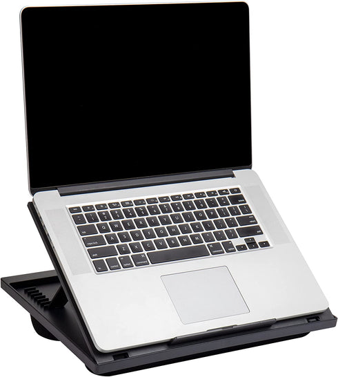 Mind Reader LTADJUST-BLK Adjustable Portable 8 Position Lap Top Desk with Built in Cushions, Black