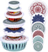 12 Pieces Reusable Bowl Covers Elastic Food Covers Fabric Bowl Covers with 5 Sizes Rustic Cloth Stretchy Dish Covers Washable Food Cover for Bread Proofing Kitchen Container (Mandala Style)