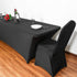 Obstal 4ft Stretch Spandex Table Cover for Standard Folding Tables - Universal Rectangular Fitted Tablecloth Protector for Wedding, Banquet and Party ?Black, 48 Length x 24 Width x 30 Height Inches?