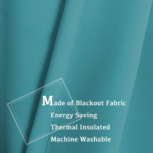 Blackout Curtains Panels for Bedroom - Ultra Soft Microfiber Noise Reducing Thermal Insulated Solid Grommet Window Drapes (Two Panels, 42 x 63 Inch, Aqua)