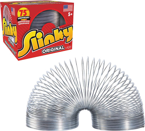 The Original Slinky Walking Spring, Metal, Fidget Toys, Party Favors, Gifts, Toys for 5 Year Old Girls and Boys, by Just Play