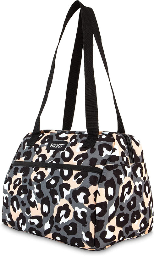 PackIt Freezable Hampton Lunch Bag, Wild Leopard Gray