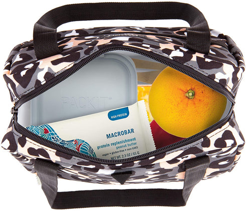 PackIt Freezable Hampton Lunch Bag, Wild Leopard Gray