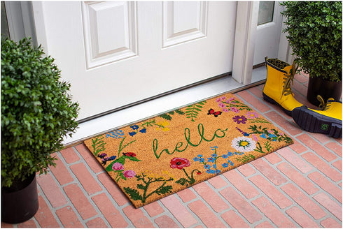 Calloway Mills AZ105991729 Floral Hello Doormat, 17" x 29", Multicolor