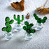 H&D HYALINE & DORA 4pcs Handmade Glass Blown Cactus Cute Crystal Art Cactus Figurines Collectibles Desk Tabletop Simulation Plants Decorations