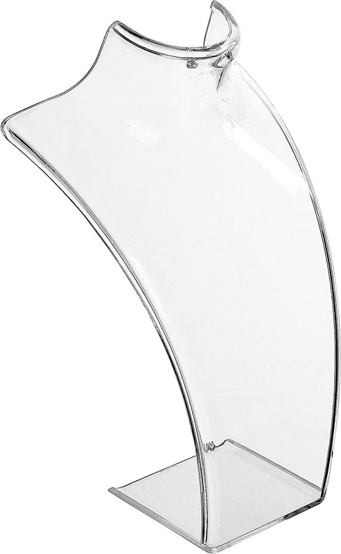 MyGift 8-Inch Clear Acrylic Necklace & Earring Jewelry 3D Bust Display Stand, Set of 2