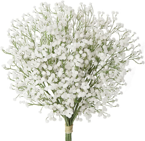 12 Pcs Baby's Breath Artificial Flowers Bulk 3 Branches Faux Baby Breath Plastic Flowers Fake Gypsophila Flower Arrangement for Crafts Fake Flowers Bouquet for Wedding Home Decor White Baby Breath