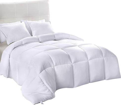 Utopia Bedding Down Alternative Comforter (Queen, White) - All Season Comforter - Plush Siliconized Fiberfill Duvet Insert - Box Stitched