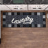 Ottomanson Laundry Collection Checkered Border Rubberback Runner Rug, 20" x 59", Black