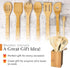IGA - Organic Bamboo Cooking Utensils Set Spoons, Spatulas With Holder For High Heat Resistant In Nonstick Pots, Pans & Cast Irons Skillets (8-Piece Set) Great Gift Idea For Everyday Use