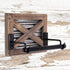 Autumn Alley Rustic Farmhouse Toilet Paper Holder - Rustic Country Bathroom Decor - Industrial Decorative Accessories - Warm Brown Wood, Galvanized Metal & Black Metal - Adds Rustic Charm