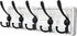 Dseap Coat Rack Wall Mounted - 5 Tri Hooks, Heavy Duty, Wooden Wall Coat Hanger Coat Hook for Clothes Hat Jacket Clothing, White & Black